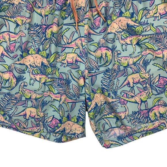 Chubbies Dinosaur Print Swim Trunks L Novelty Pockets Beach Coastal Swimsuit - Picture 9 of 12